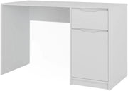 Scrivania Ruben, Bianco, 120 x 55 cm con cassetto, combinabile con altri mobili della serie Ruben