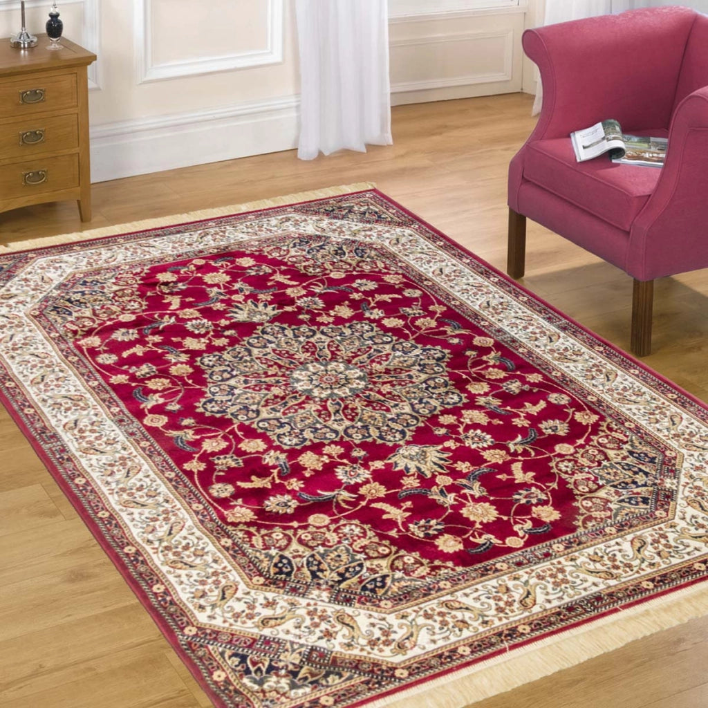 Tappeto RUBINE 317 Keshan ROSSO cm.200x290 disegno classico persiano stile orientale tradizionale. Tappeto salotto, soggiorno, camera da letto, ingresso, corridoio.