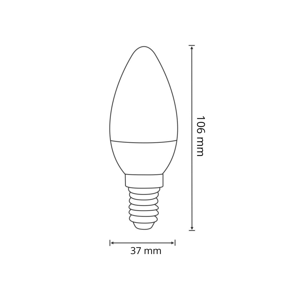 Lampadina LED C37 E14 7W 640lm 3000K opale Polux Platinum
