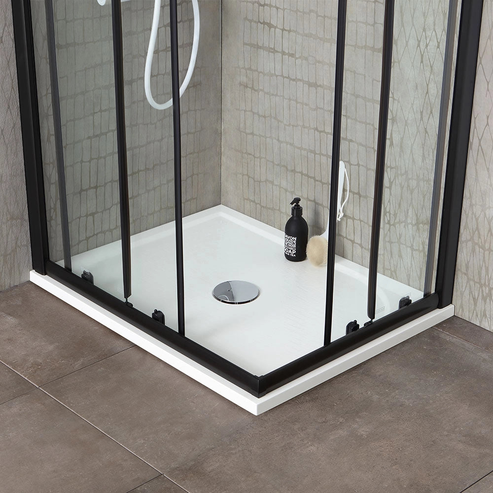 Box doccia 80x80x190 cm profilo nero opaco
