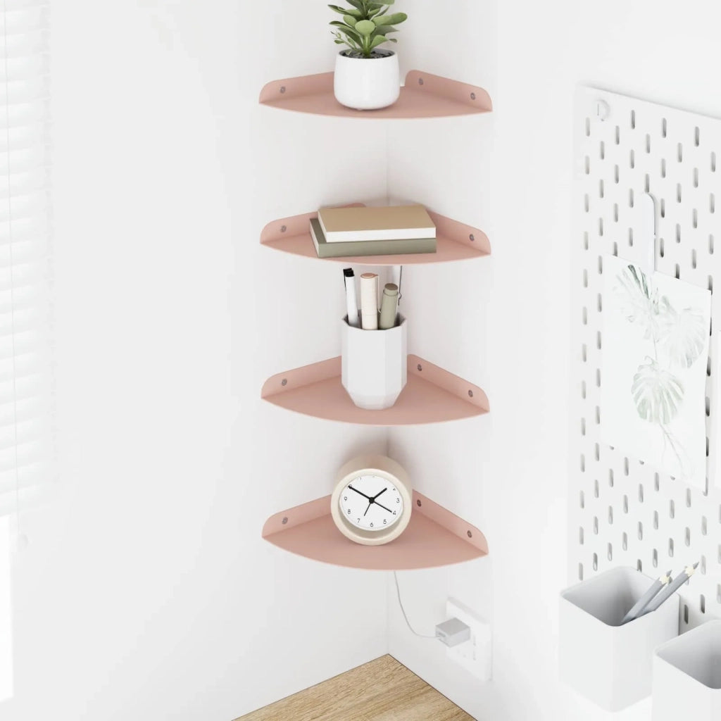 Mensola sospesa con lo scaffale 4 pcs Rosa 18 x 18 x 2 cm