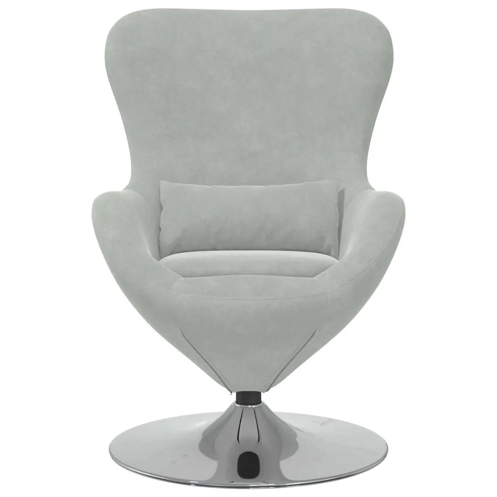 Divano Sedia-Poltrona uovo Grigio chiaro Velluto
