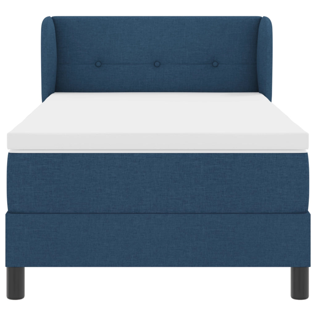Letto a Box con Materasso Blu 90x190 cm Tessuto