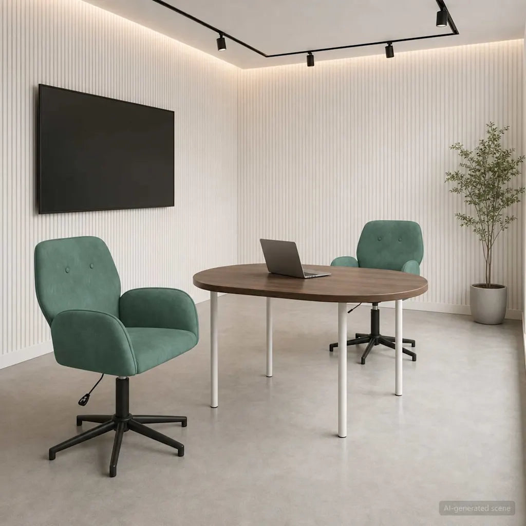 Sedie da scrivania girevoli 2 pz 54 x 55 x 90 cm Verde Mare 3428328