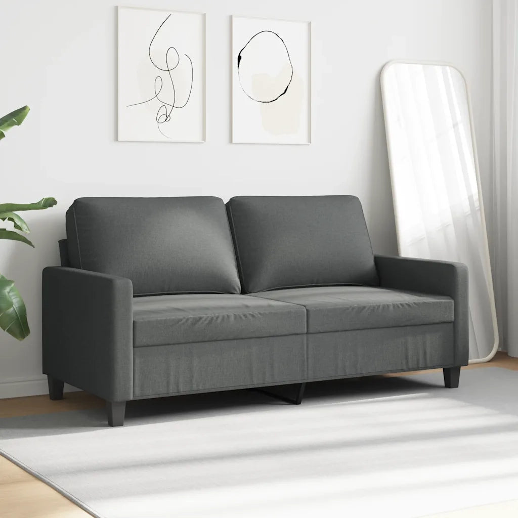 Divano a 2 Posti-Sofa 2 Posti Grigio Scuro 140 cm in Tessuto 456188