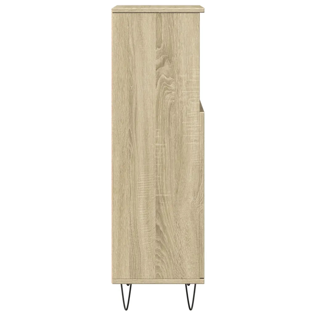 Armadietto da Bagno Rovere Sonoma 30x30x100cm Legno Multistrato 849671
