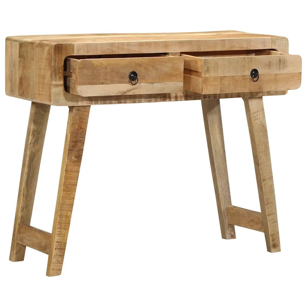 Tavolo Consolle 90x32x75 cm in Legno Massello di Mango Grezzo