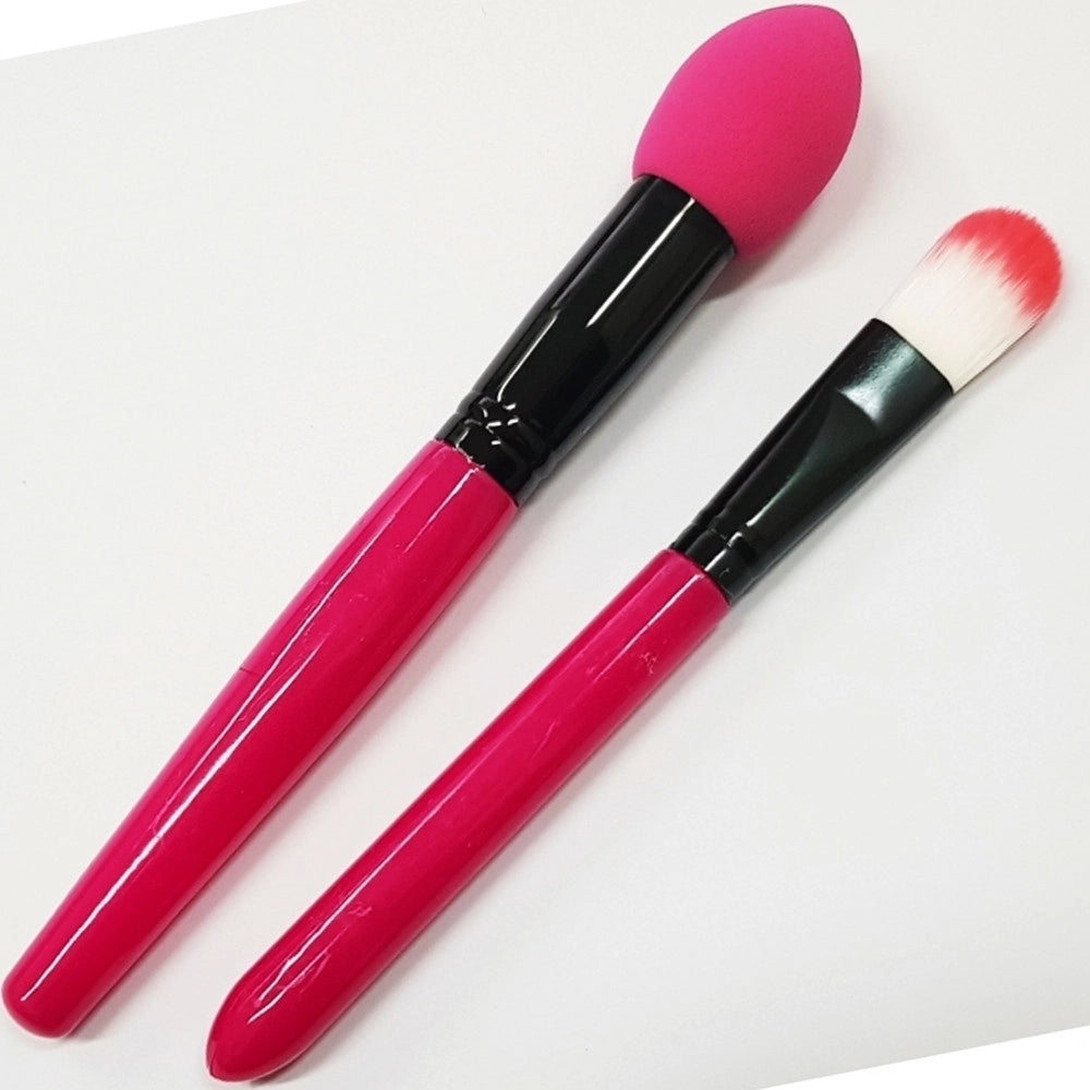 Trade Shop - Set 2 Pennelli Applicatore A Spugna Lattice + Piatto Fondotinta Correttore Make Up -