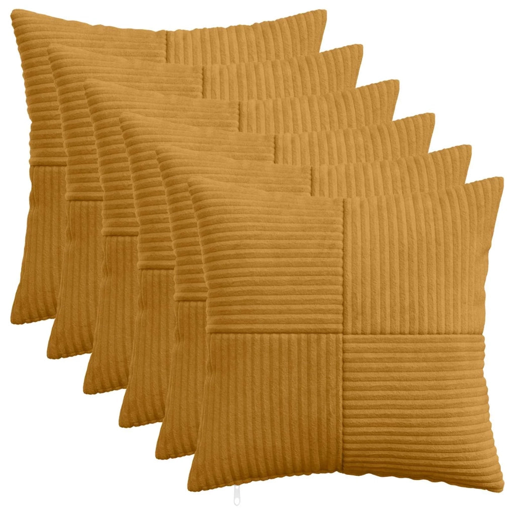 Federa 6 pcs ALMELO Giallo 50 x 50 cm corduroy 914915
