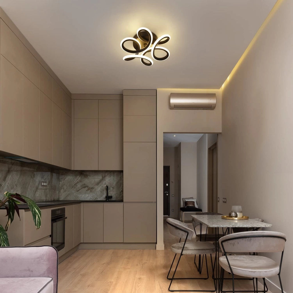 ZMH Lampada da soffitto LED nera di design per interni - Illuminazione moderna ed elegante