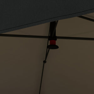 Gazebo Pieghevole 3.6x3.6m con Apertura a Bottone Altezza Regolabile e Borsa con Ruote Nero