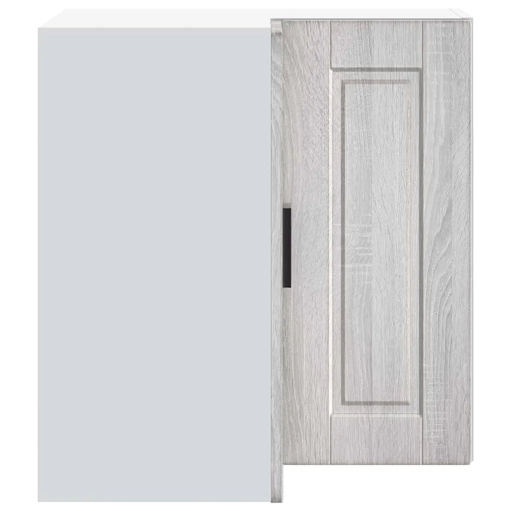 Mobile angolare da cucina a parete dal design moderno ottimizzante per lo spazio 57 x 57 x 60 cm in legno composito grigio 02_0050408