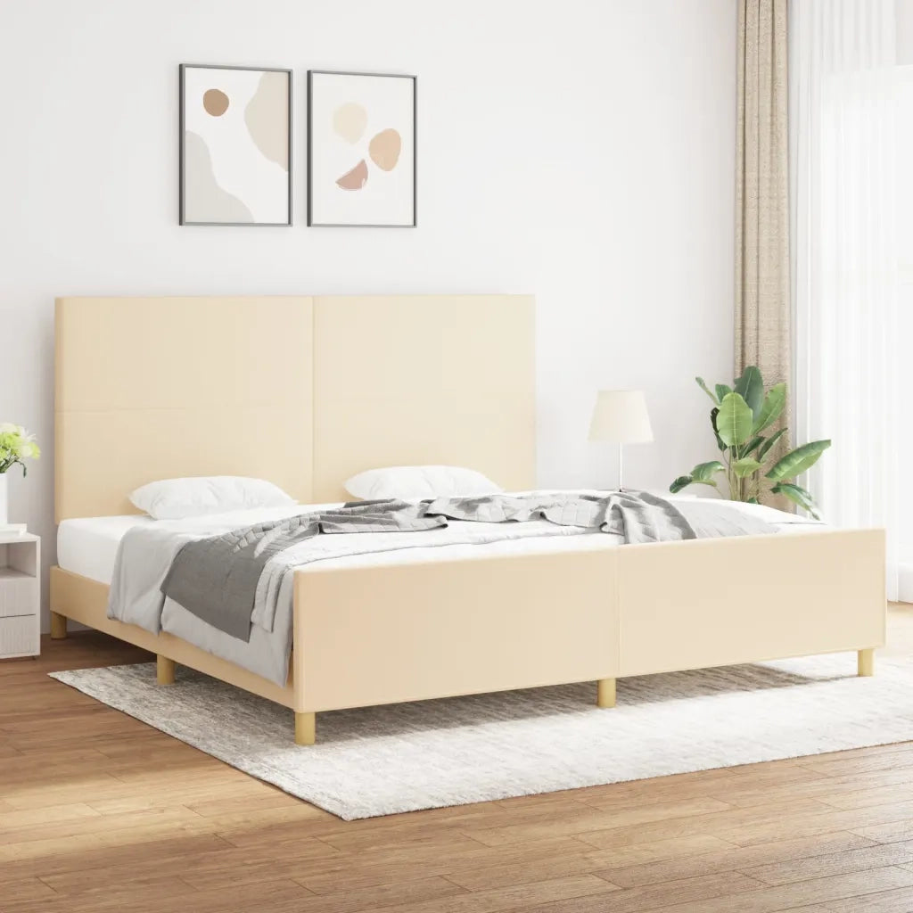 Giroletto senza Materasso Crema 200x200 cm in Tessuto 3124924