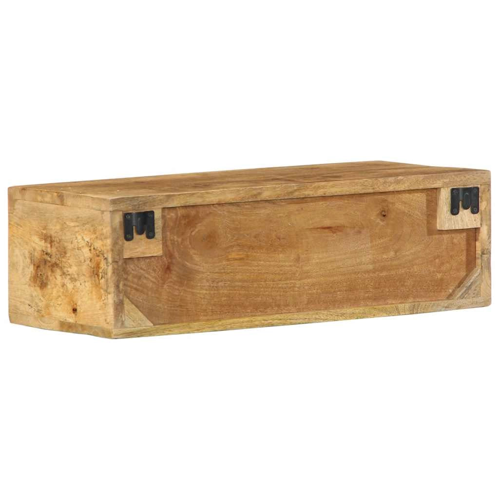 Mobile TV da parete salvaspazio con contenitore 60 x 30 x 19 cm in legno massello di mango grezzo 02_0057701