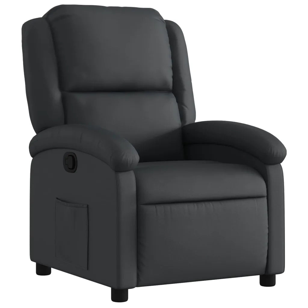 Divano Sedia-Poltrona reclinabile in Vera Pelle Nera 134498