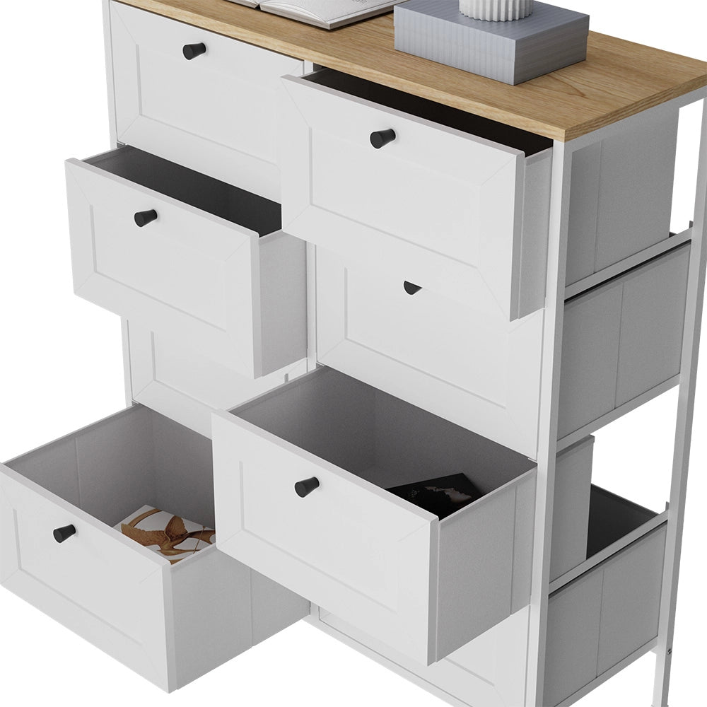 Vicco Armadio Bianco 80 x 95 cm con 8 cassetti