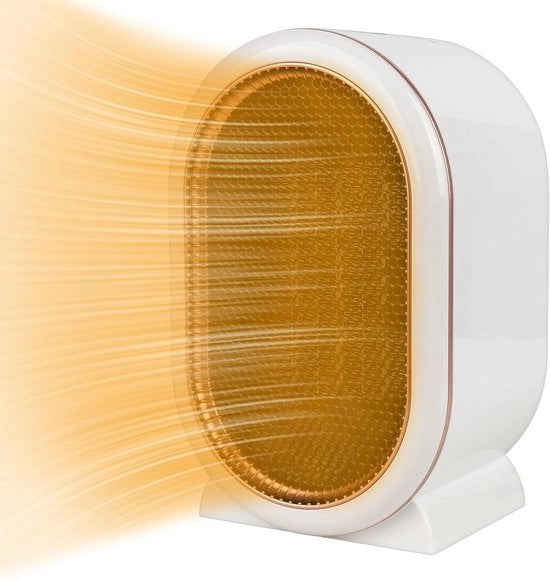 Mini Kachel Elettrica - Riscaldamento - Mini Stufa & Riscaldatore di Spazio - Efficace in Energie con Protezione Antisuperamento - Riscaldamento Compatto per Camera da Letto, Bagno & Ufficio - Bianco