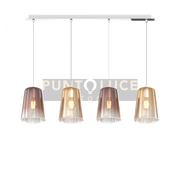 SOSPENSIONE CROMO RETTANGOLARE 4 LUCI (2 AM + 2 RA) 1164CR-S4 R-AR