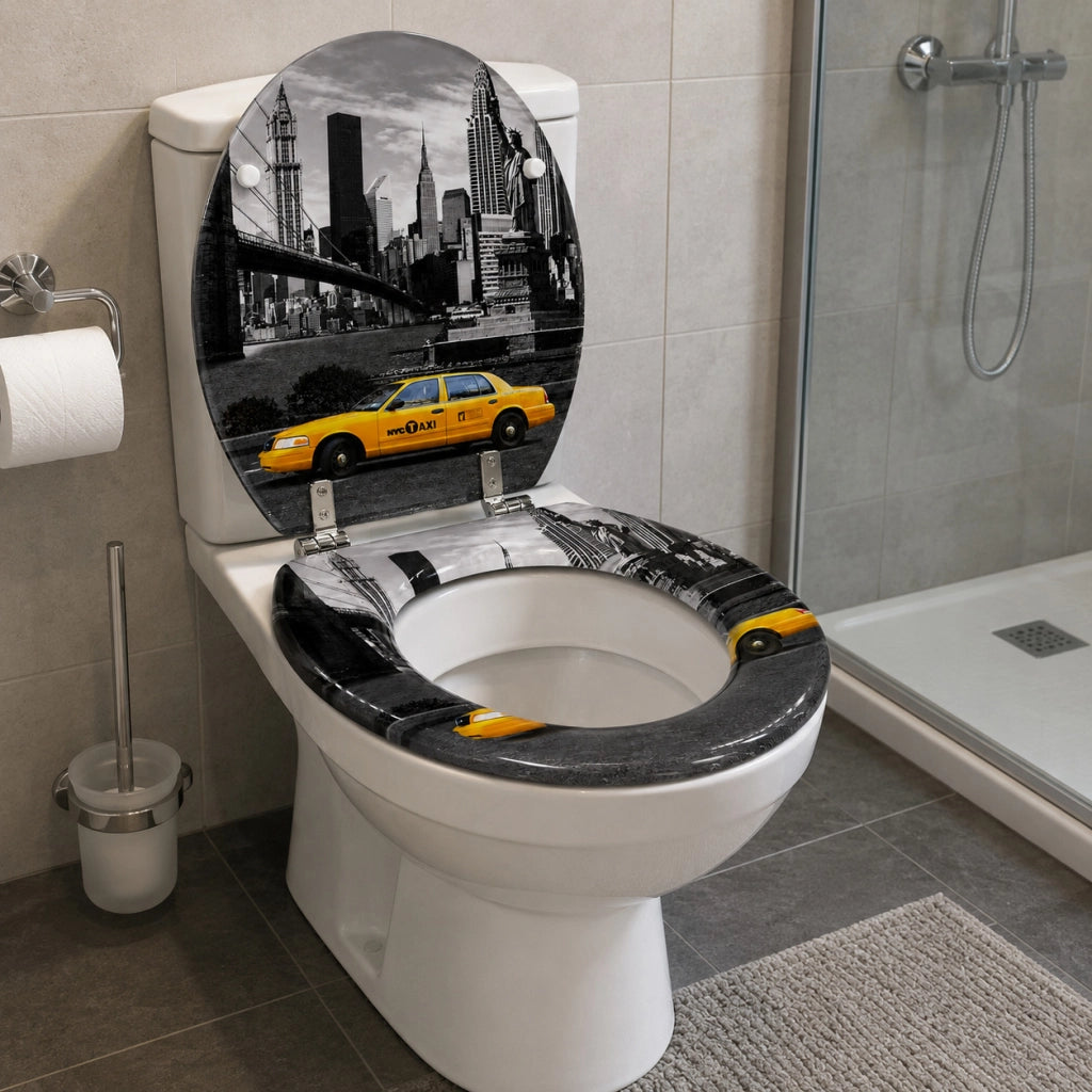 Sedile Copriwater Universale MDF Statua della Libertà Taxi 420x355 mm 52974A