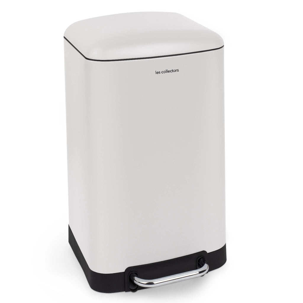Les Collectors Pattumiera da cucina 40L, in acciaio inox, bianca