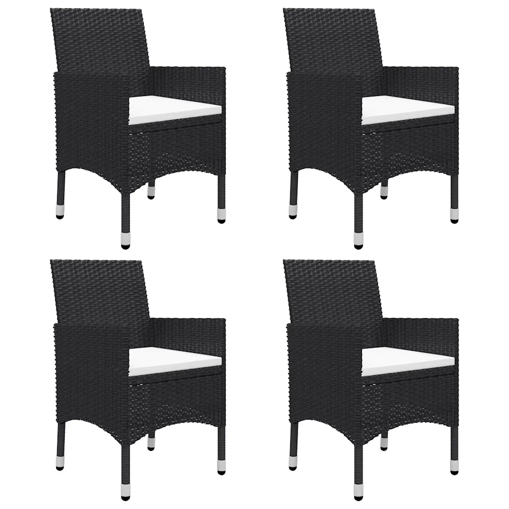 Set Mobili da Pranzo per Giardino 5 pz | Set Salotto da Giardino Nero