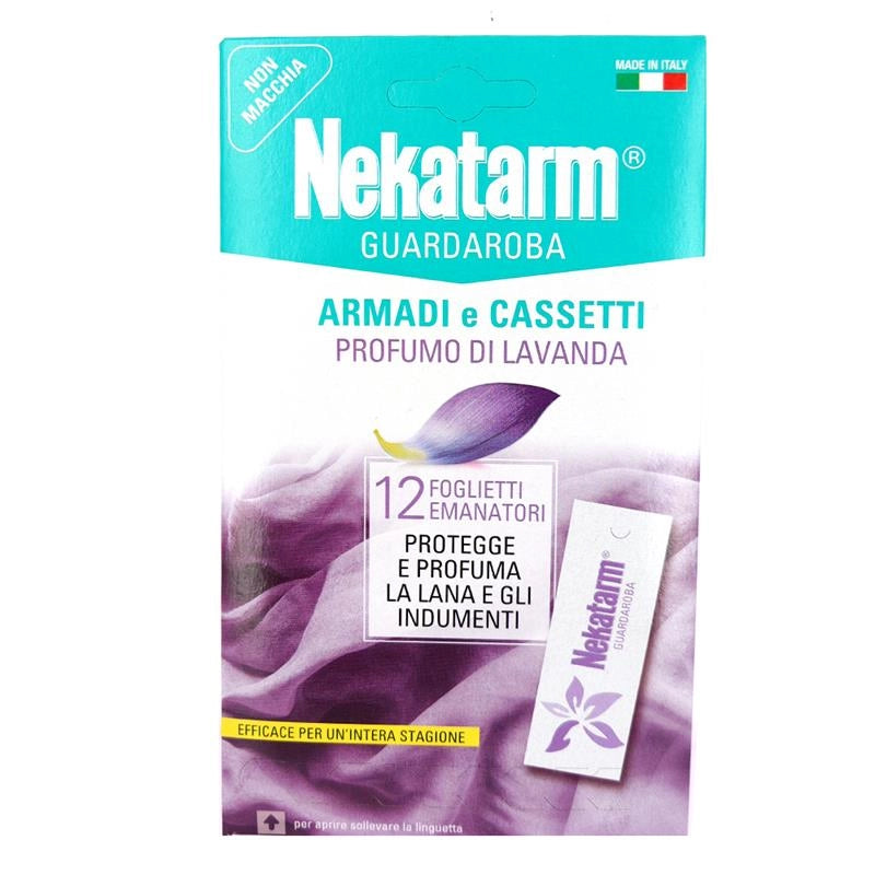 NEKATARM FOGLIETTI EMANATORI PROFUMO LAVANDA PROTEGGE LA LANA E GLI INDUMENTI 12PZ