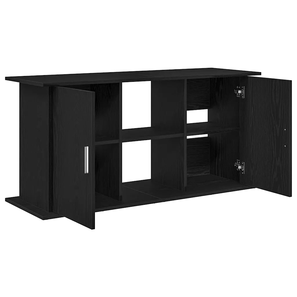 vidaXL Supporto Acquario 121x41x58 cm Legno Multistrato Rovere Nero