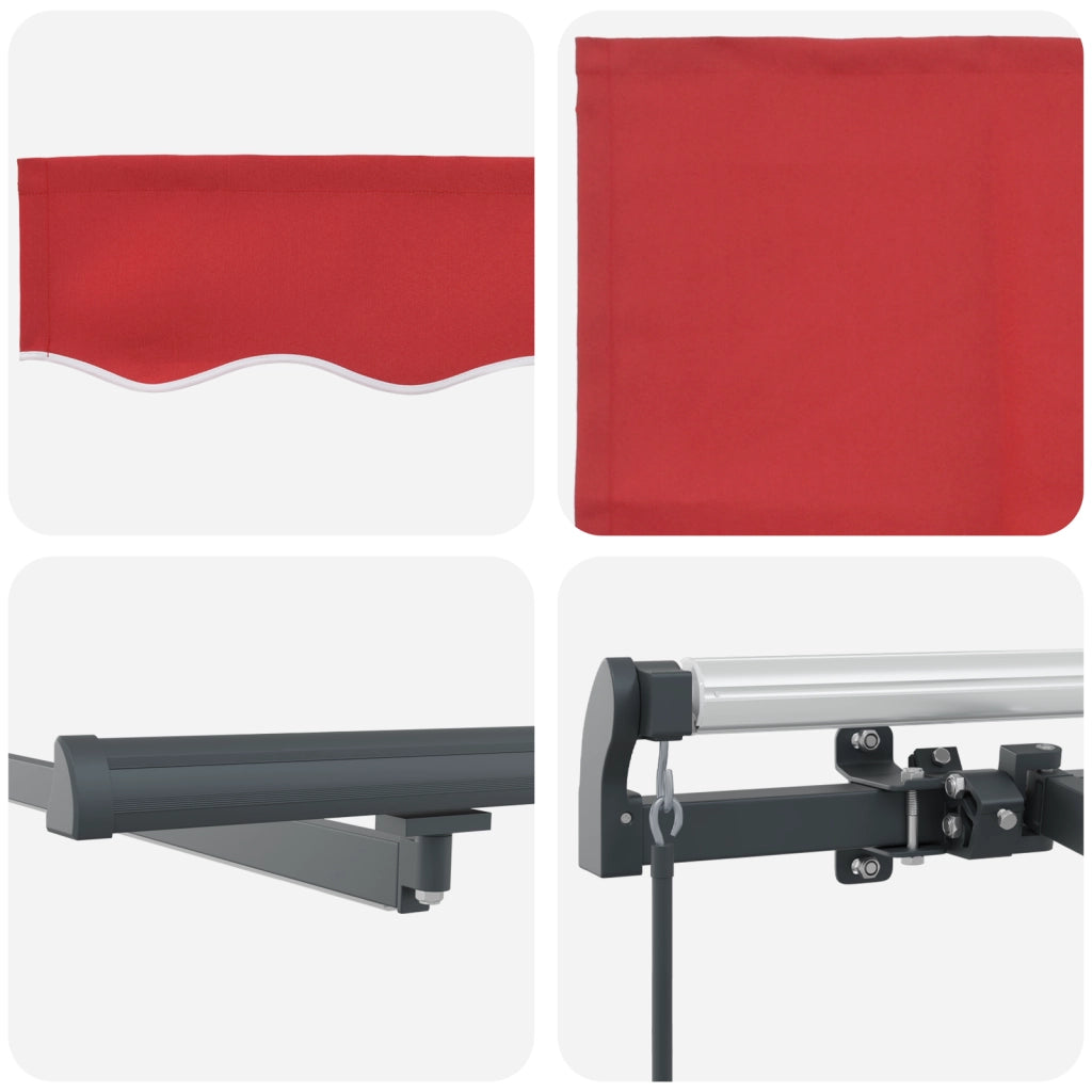 Tenda retrattile manuale  con LED Rossa 350x250 cm