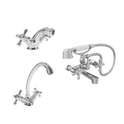 Set miscelatori: lavabo alto bidet ed esterno vasca a muro | Julia