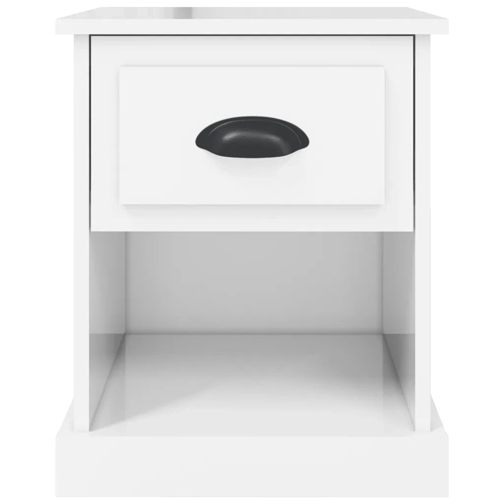 Comodini 2 pz-Set di 2 Tavolino da notte Bianco Lucido 39x39x47,5 cm in Legno Multistrato