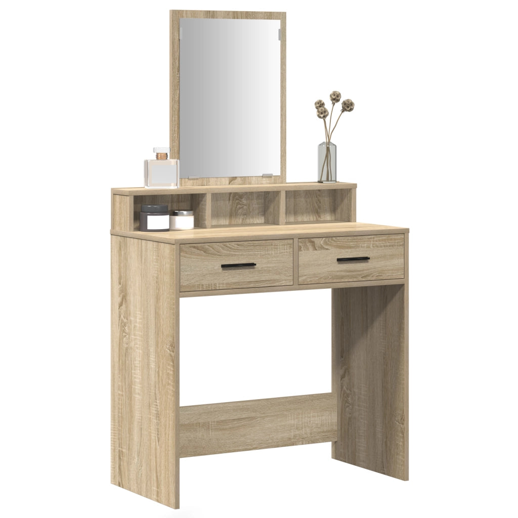 Toeletta  con cassetti in rovere Sonoma 79x41x140 cm