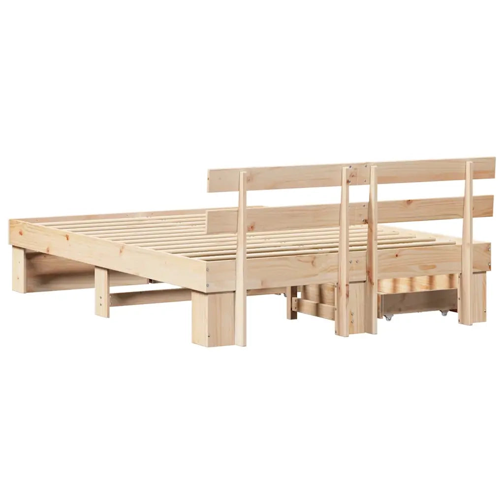 vidaXL Struttura del letto Marrone 150 x 200 cm Legno di pino massello