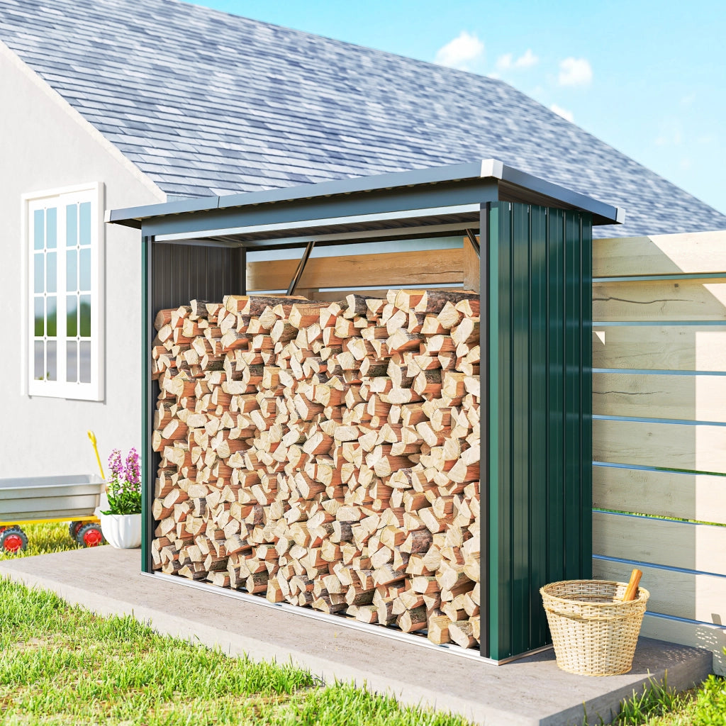 Capanno per legna da ardere ¨C zephmum ¨C verde 213x66.5x150 cm