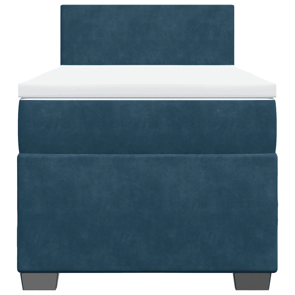 Giroletto a Molle con Materasso Blu Scuro 100x200 cm in Velluto 3286232