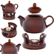Teiera KADAX con scaldavivande, 1 litro, in ceramica, ideale come regalo.