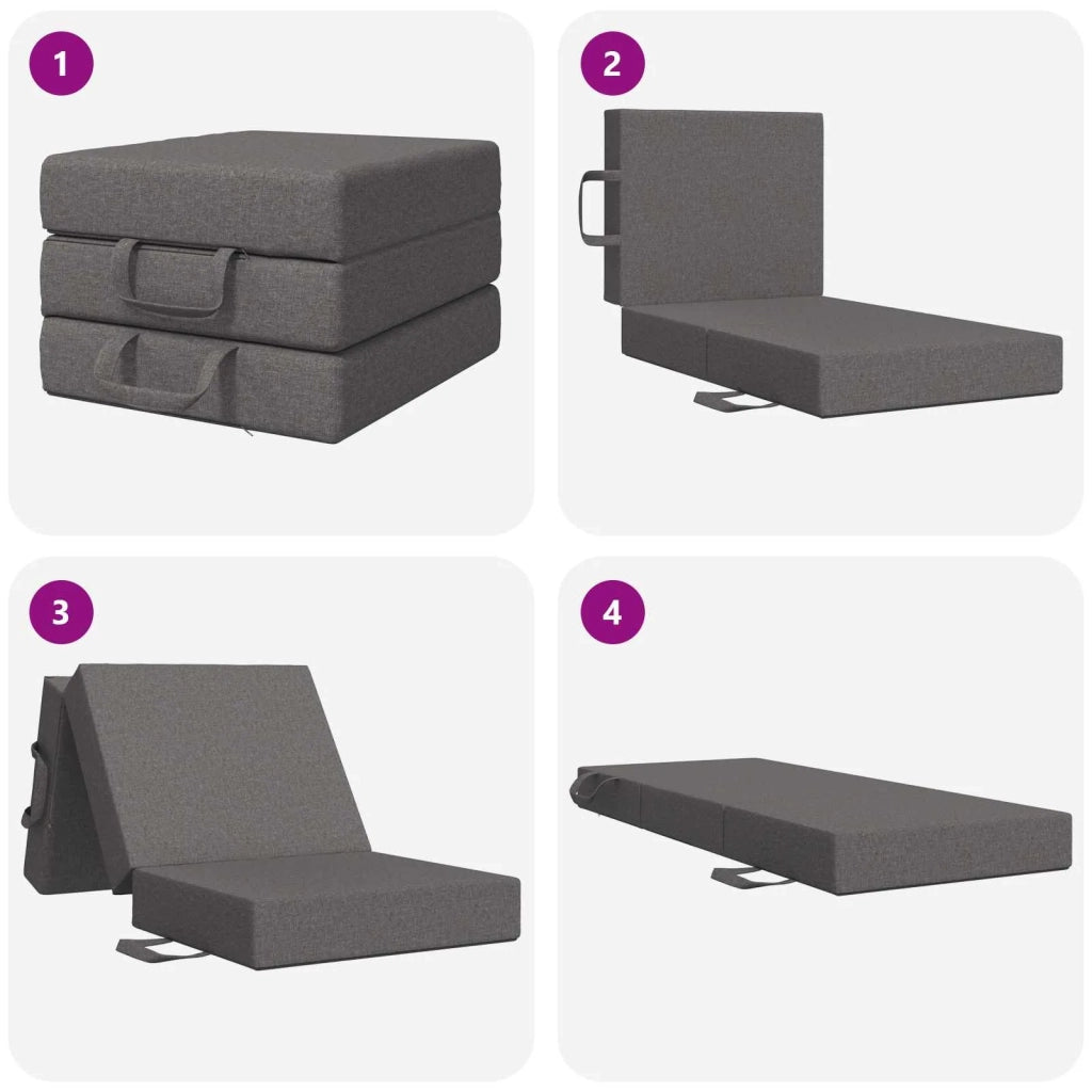 Divano Letto Pieghevole 90 x 63 x 45 cm Grigio Chiaro