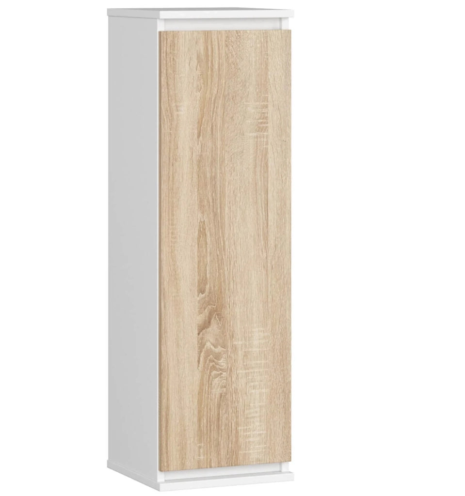 Armadietto a parete con ante strette AKORD W30 Bianca 30 cm 1 anta inserto frontale Sonoma Quercia 30x30x99 cm