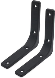 Set di 2 supporti per pannelli, 10 cm (ca. 10 cm) supporti L neri, adatti per legno, pannelli, cassetti e decorativi sostegni a 90 gradi a tre gambe con viti.