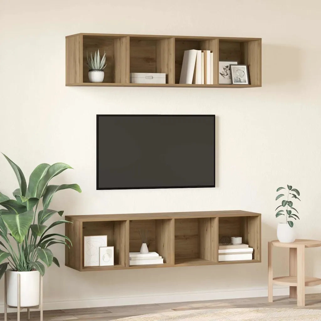 vidaXL Set mobile TV 2 pcs rovere artigianale 37 x 37 x 142.5 cm