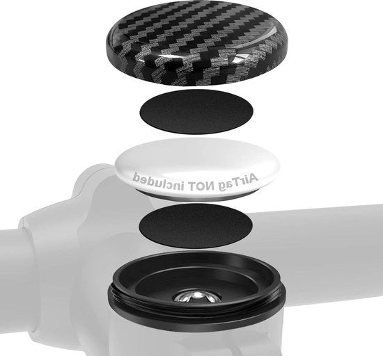 Supporto per bicicletta per AirTag - protezione contro la furto - impermeabile - adatto a tutte le biciclette da mountain bike con A-headset - misura 318 mm