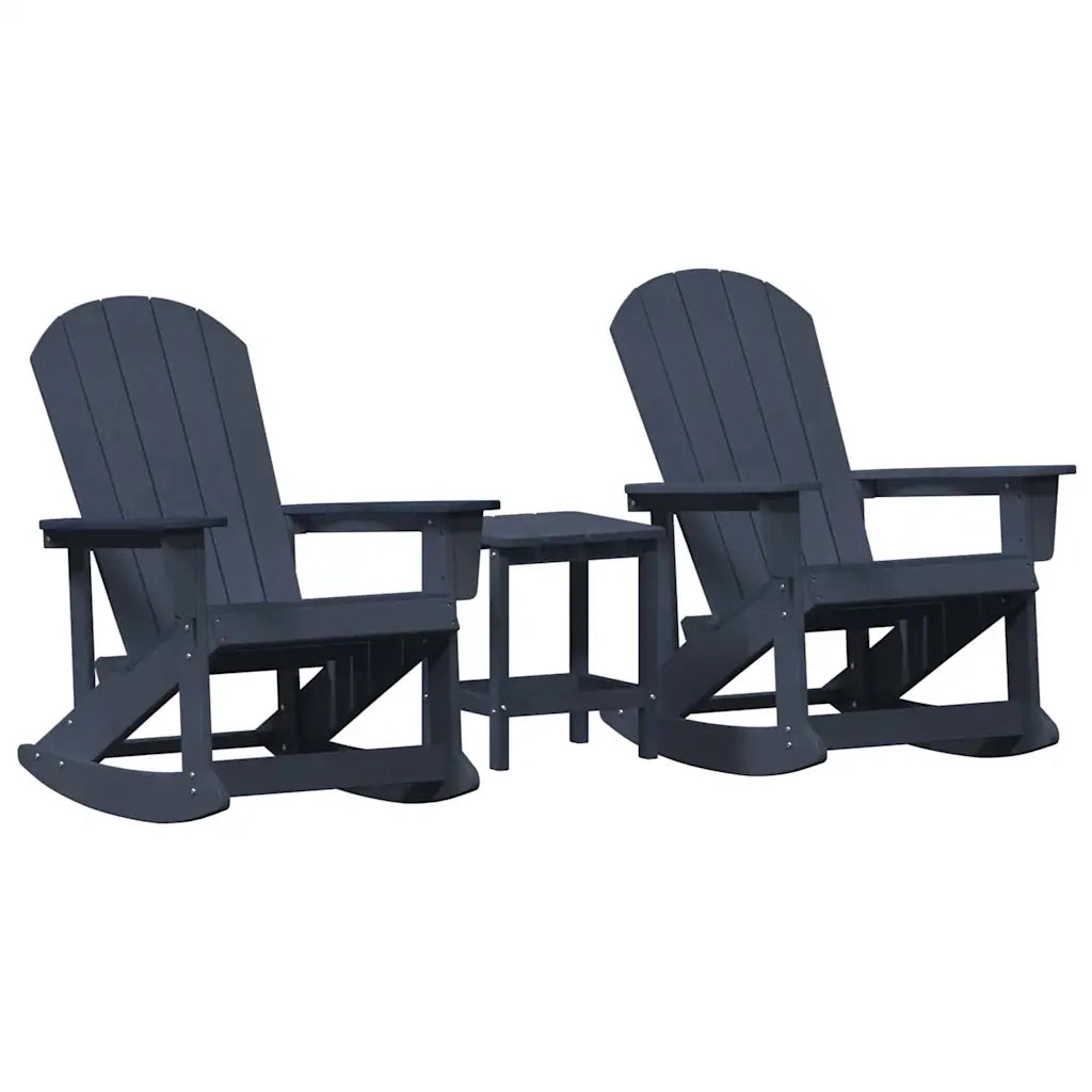 vidaXL Set Lounge da Giardino 3 pcs Blu marino HDPE