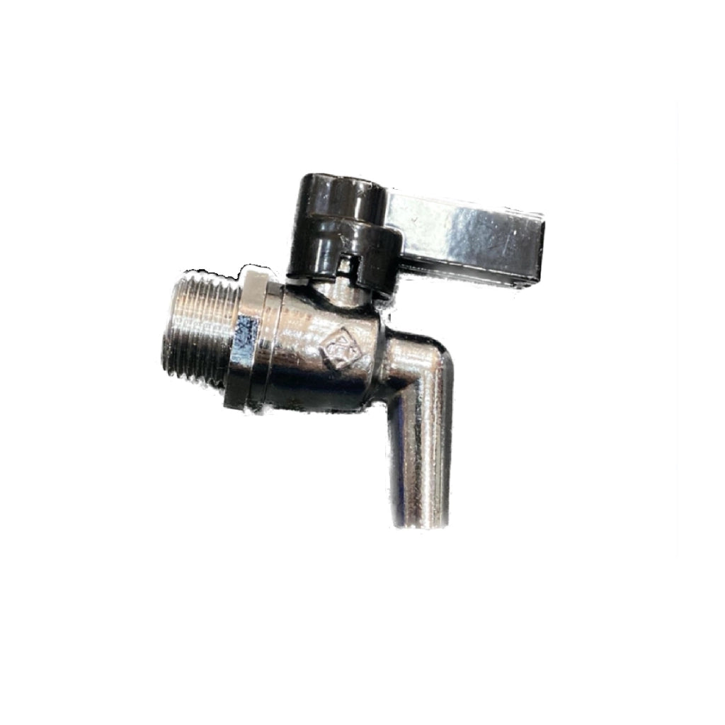 Rubinetto acciaiato sfera drop fusti olio vino 1/2"cromato beccuccio fino bidone