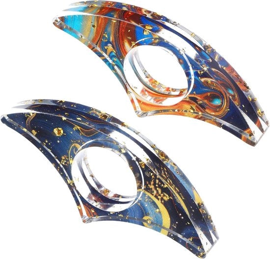 Set di 2 supporti per pagine dei libri con anello per dito, cera brillante, manufatto a mano, accessorio per la lettura, set per aprire i libri