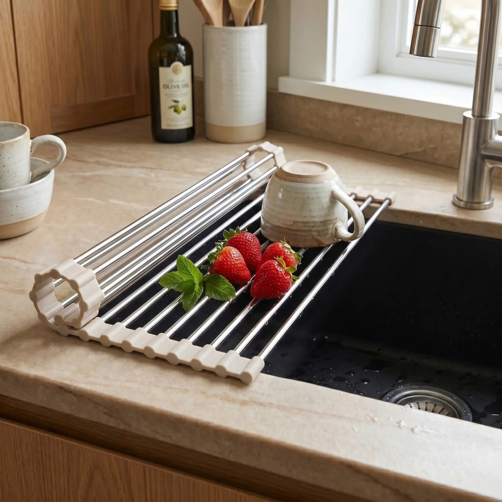 Set Di Accessori Per Lavello Da Cucina 3 Pz. Rea Beige