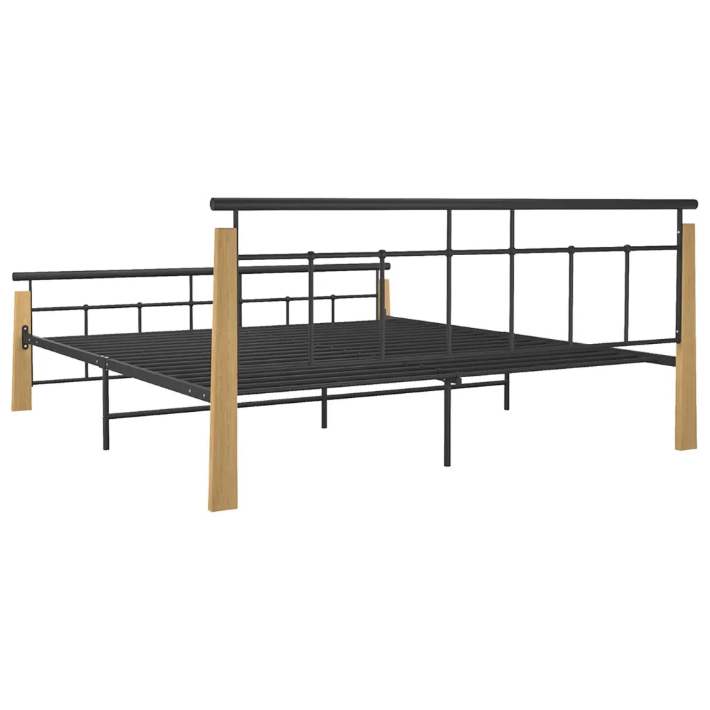 Giroletto in Metallo e Legno Massello di Rovere 180x200 cm 324902