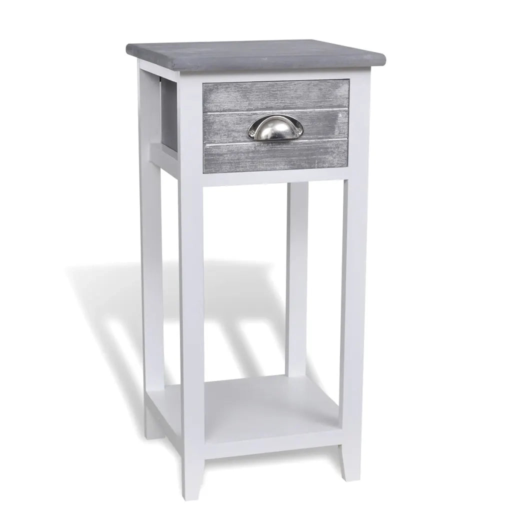 Comodino con 1 Cassetto Grigio e Bianco  cod mxl 30944