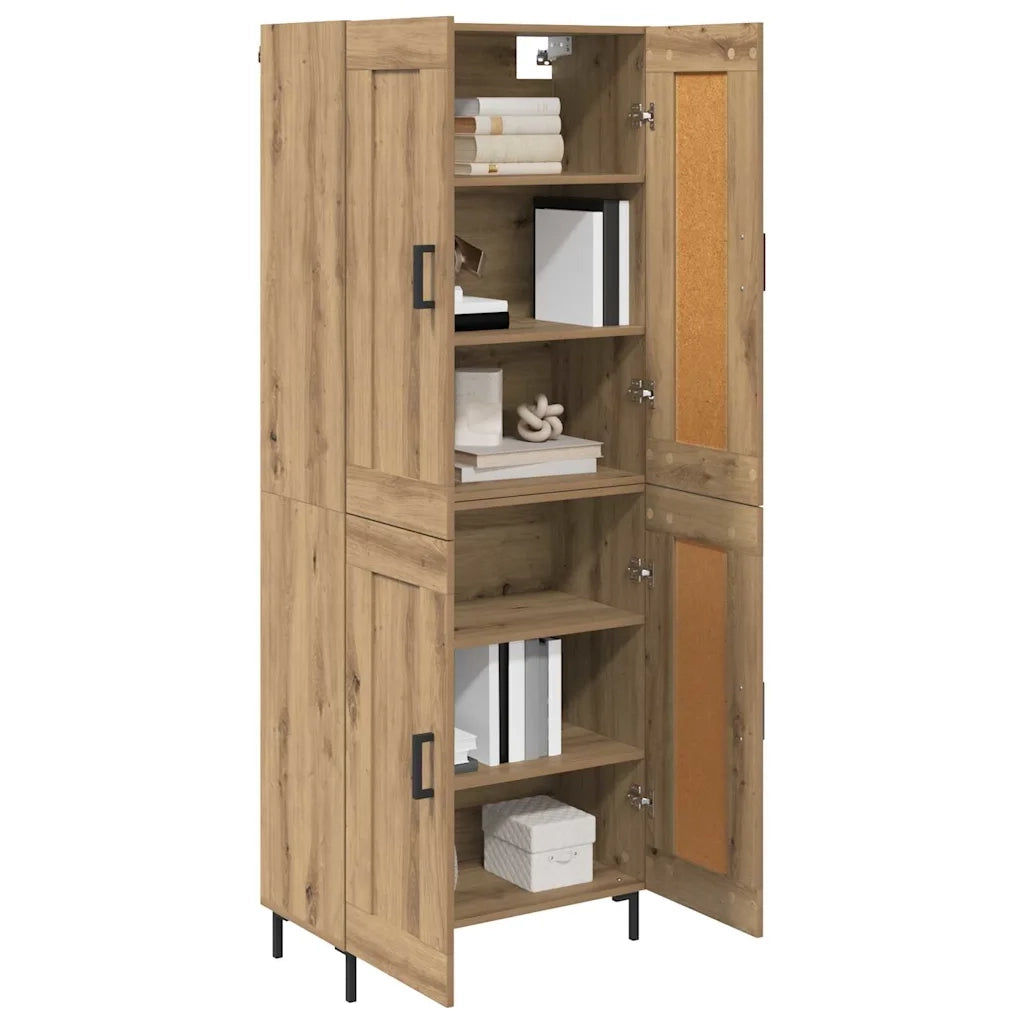 Credenza 2 pz | Madia | Buffet da pranzo | Armadio da pranzo Rovere artigianale Legno multistrato