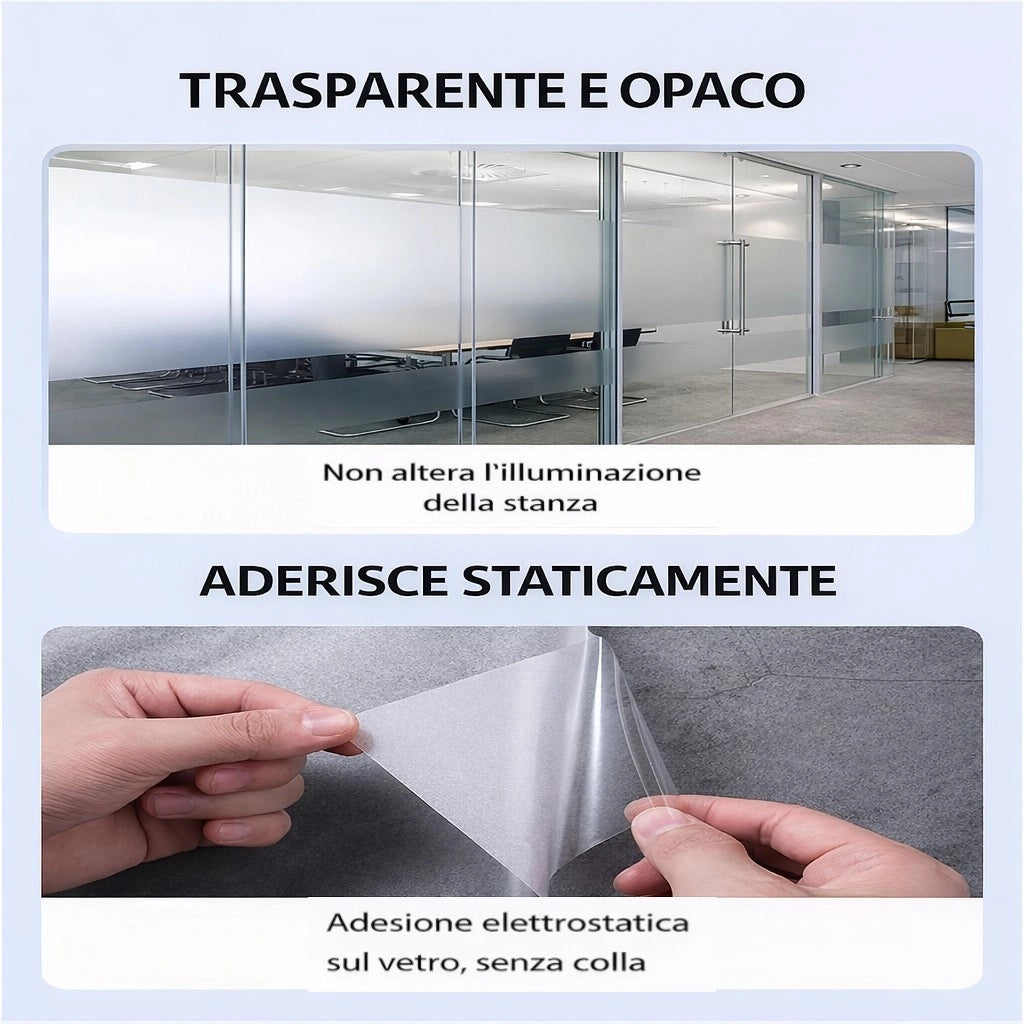 Pellicola Adesiva Vetri Privacy 45x200 cm Decorativa per Finestre e Porte 10111