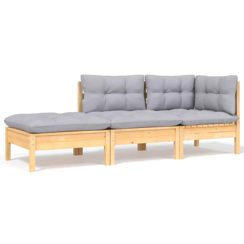 Set di mobili da giardino mobili da esterno 8 pezzi con cuscini grigio legno di pino massiccio 02_0017579