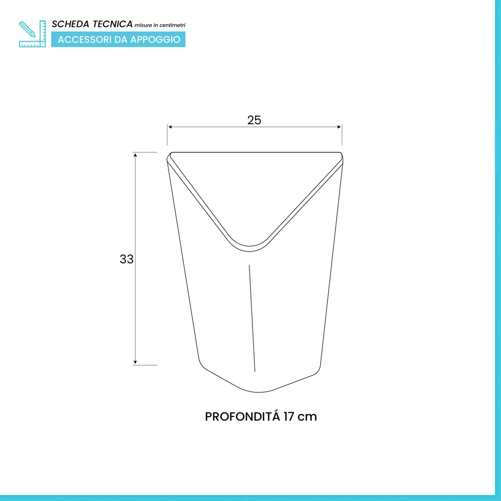 Pattumiera Plastica Tortora con coperchio Basculante capienza 6,5 lt